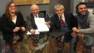 La firma del protocollo in Regione