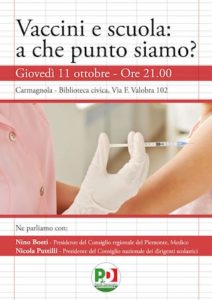 vaccini e scuola PD Carmagnola