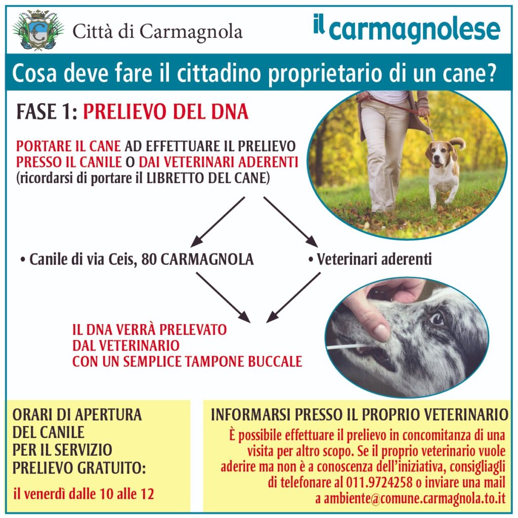 dna cani Carmagnola cosa fare