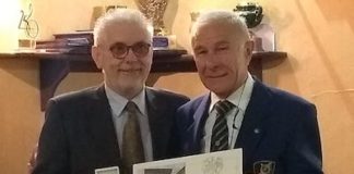 Antonio Becchis con Osvaldo Giraudi società Filarmonica di Carmagnola