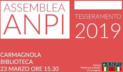 ANPI Carmagnola tesseramento 2019