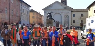 Pellegrini del Cammino di Assisi francese a Carmagnola