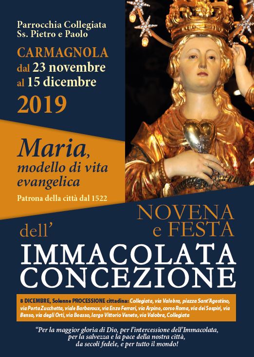 novena dell immacolata 2019 tutto il programma il carmagnolese