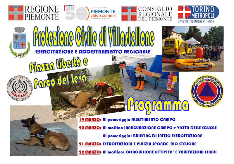 protezione civile villastellone esercitazione rinviata