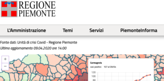 mappa contagi regione piemonte coronavirus covid19 carmagnola