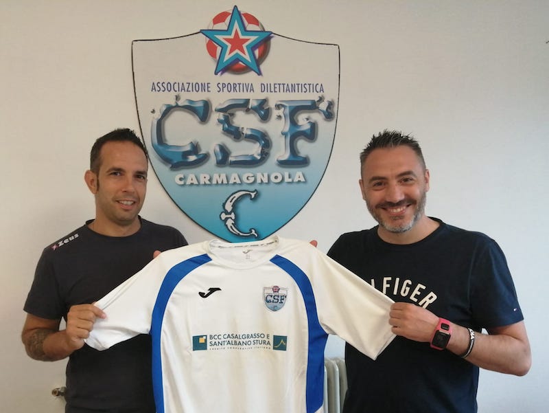 Csf Carmagnola Il neopresidente Russo e l'allenatore Prima squadra Contieri