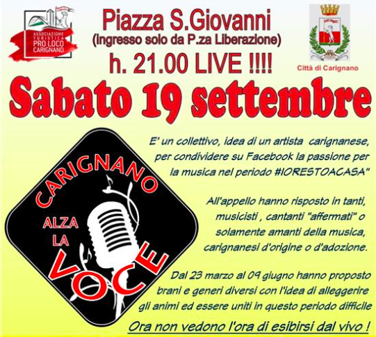 Carignano alza la voce LIVE