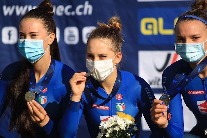 Valentina Basilico medaglia d'argento agli Europei 2020 di ciclismo su pista categoria Donne Juniores