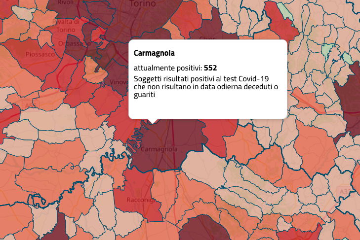 Oltre 2.300 contagi Covid-19 nel Carmagnolese, 552 in città