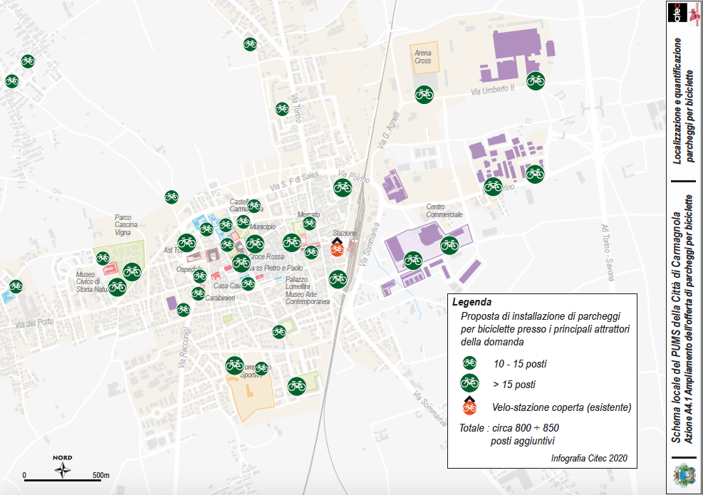 posteggi biciclette carmagnola