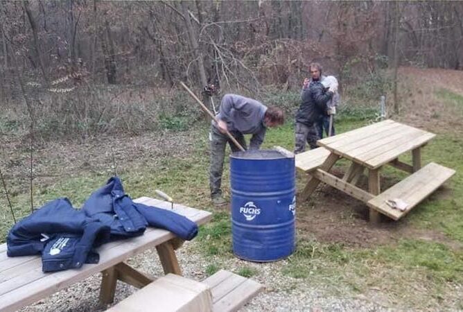 lavori al bosco del Merlino