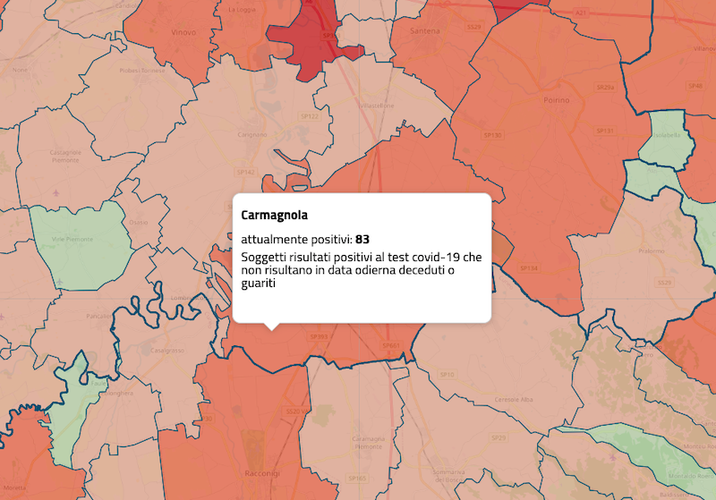 contagi covid-19 nel Carmagnolese