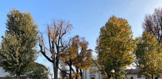 La piazza di frazione San Michele, dove è attiva da poco una telecamera di controllo del traffico