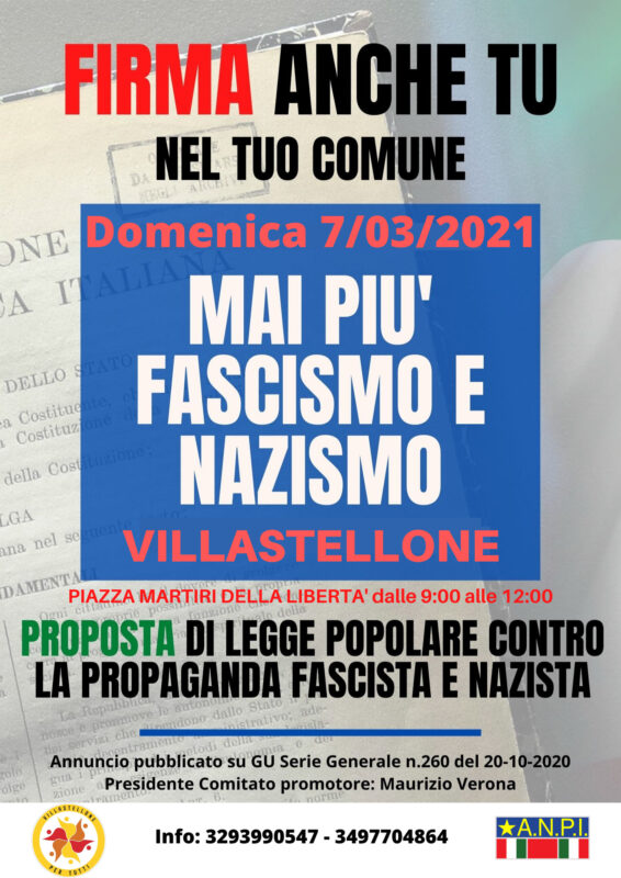 villastellone fascismo raccolta firme