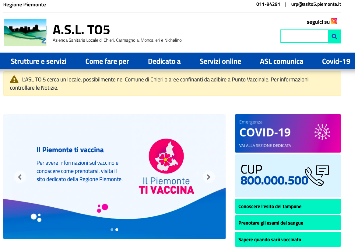 Online il nuovo sito internet dell'Asl TO5