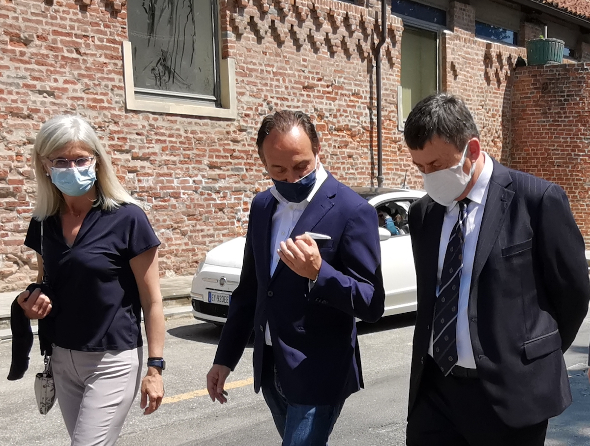 Visita a Carmagnola del presidente del Piemonte, Alberto Cirio