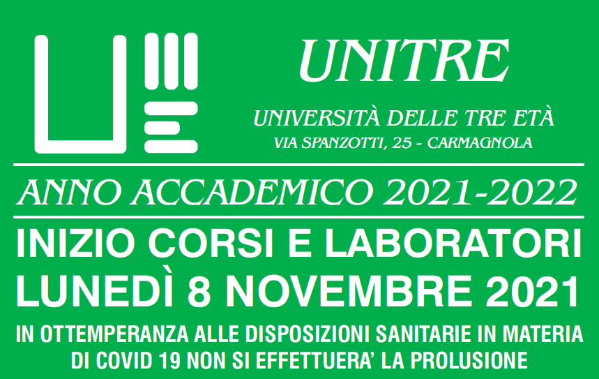 L’Unitre Carmagnola è pronta per il nuovo anno accademico 2021-2022