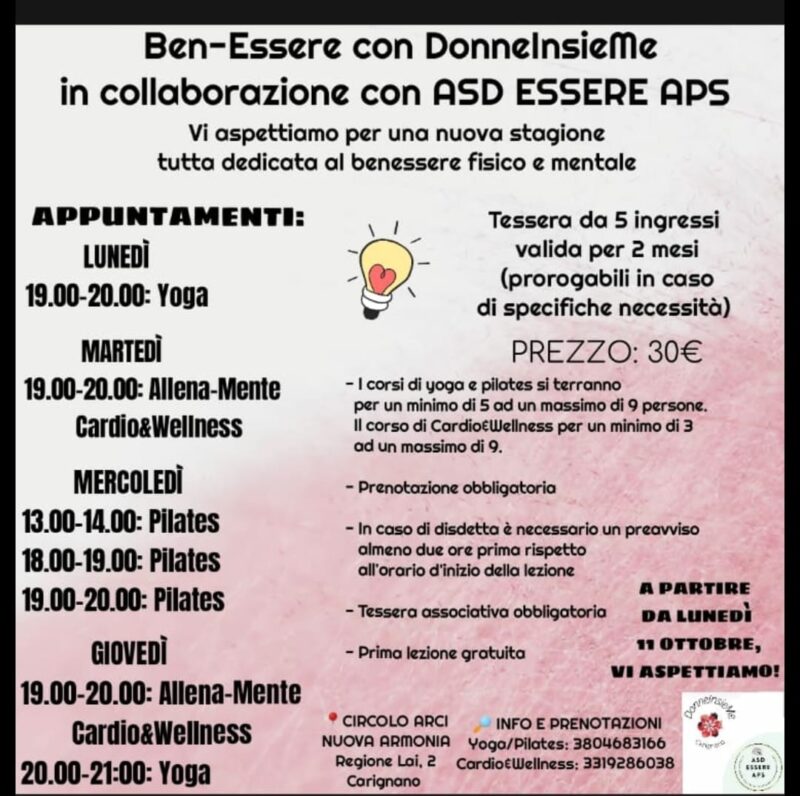 donneinsieme carignano benessere