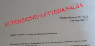 falsa lettera comune carmagnola truffa