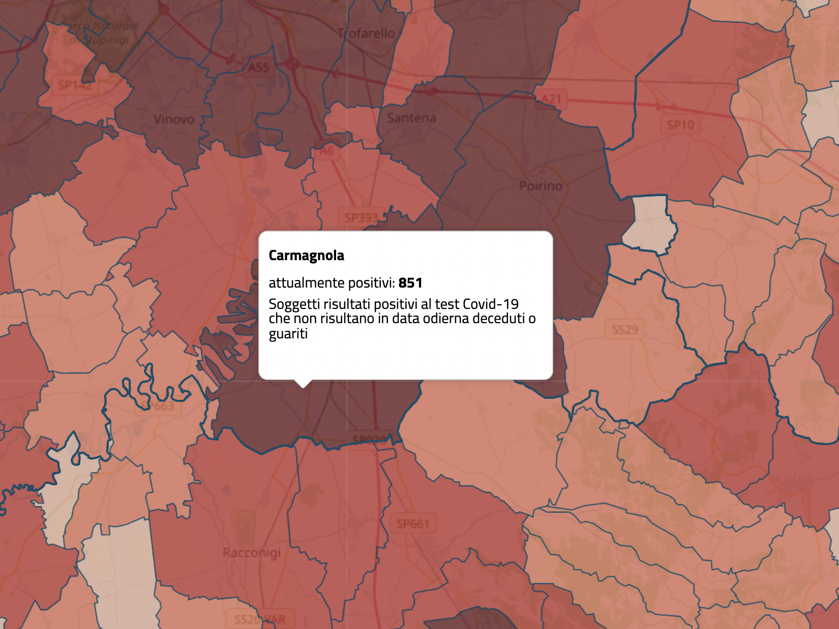 Quarta ondata Covid, nel Carmagnolese inizia la discesa