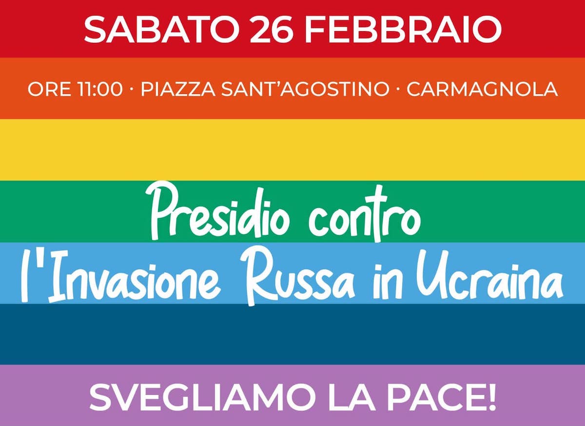 Manifestazione a Carmagnola per chiedere la pace in Ucraina