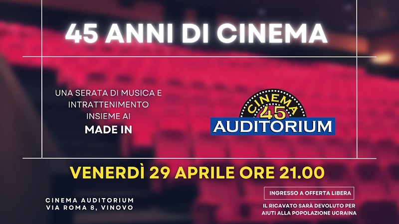 Il Cinema Auditorium di Vinovo celebra il 45esimo anniversario
