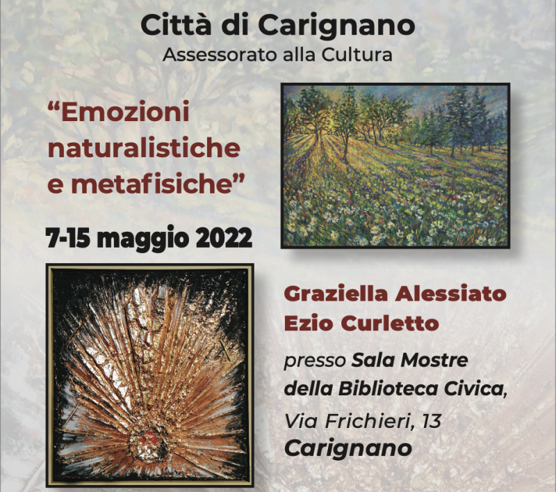 Alla biblioteca di Carignano una mostra degli artisti Alessiato e Curletto