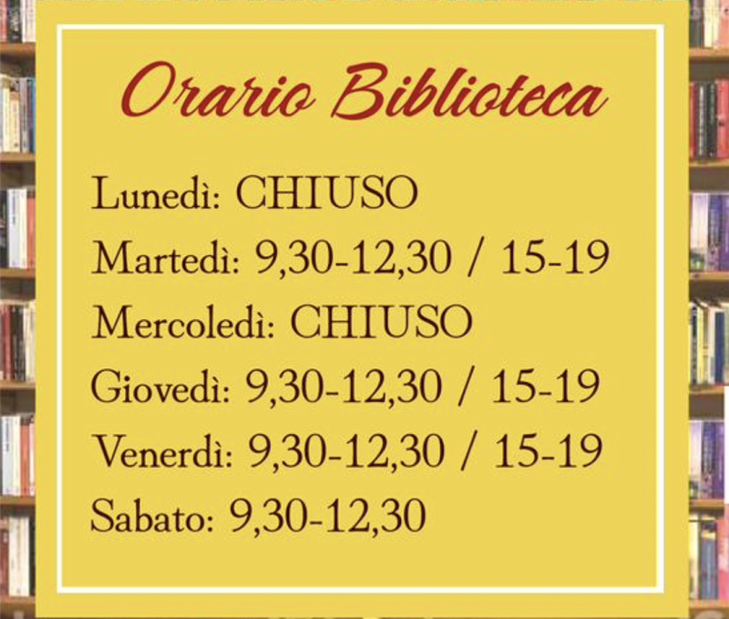 Orario estivo per la biblioteca di La Loggia