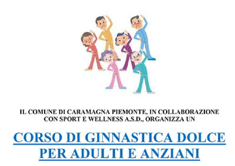 Il Comune di Caramagna organizza corsi di ginnastica per adulti