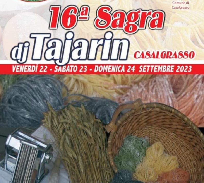 Questo weekend a Casalgrasso la 16esima edizione della Sagra dj Tajarin