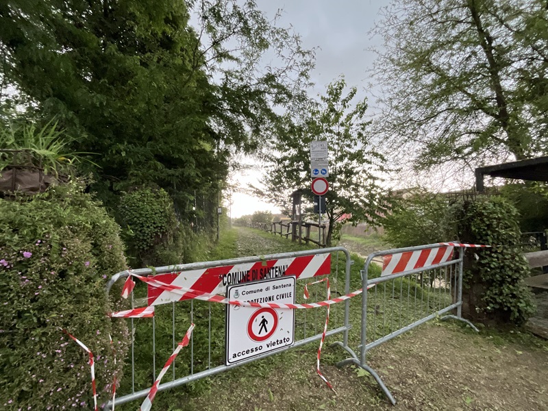 Santena: chiusa l'Area Golenale causa maltempo